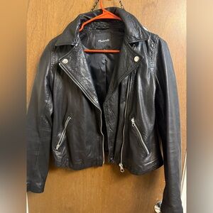 Madewell Washed Leather Black Leather Jacket